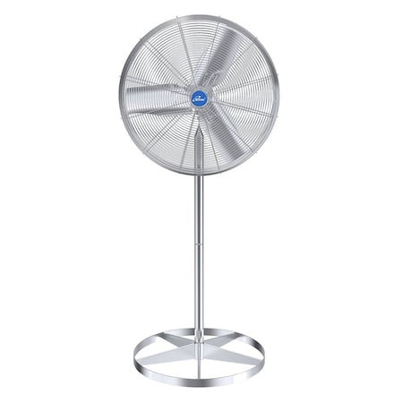 Iliving Silver 24 in. Pedestal Washdown Fan, 7200 CFM, 1/4 HP, Single Phase 115/230V ILG8WD24-2P